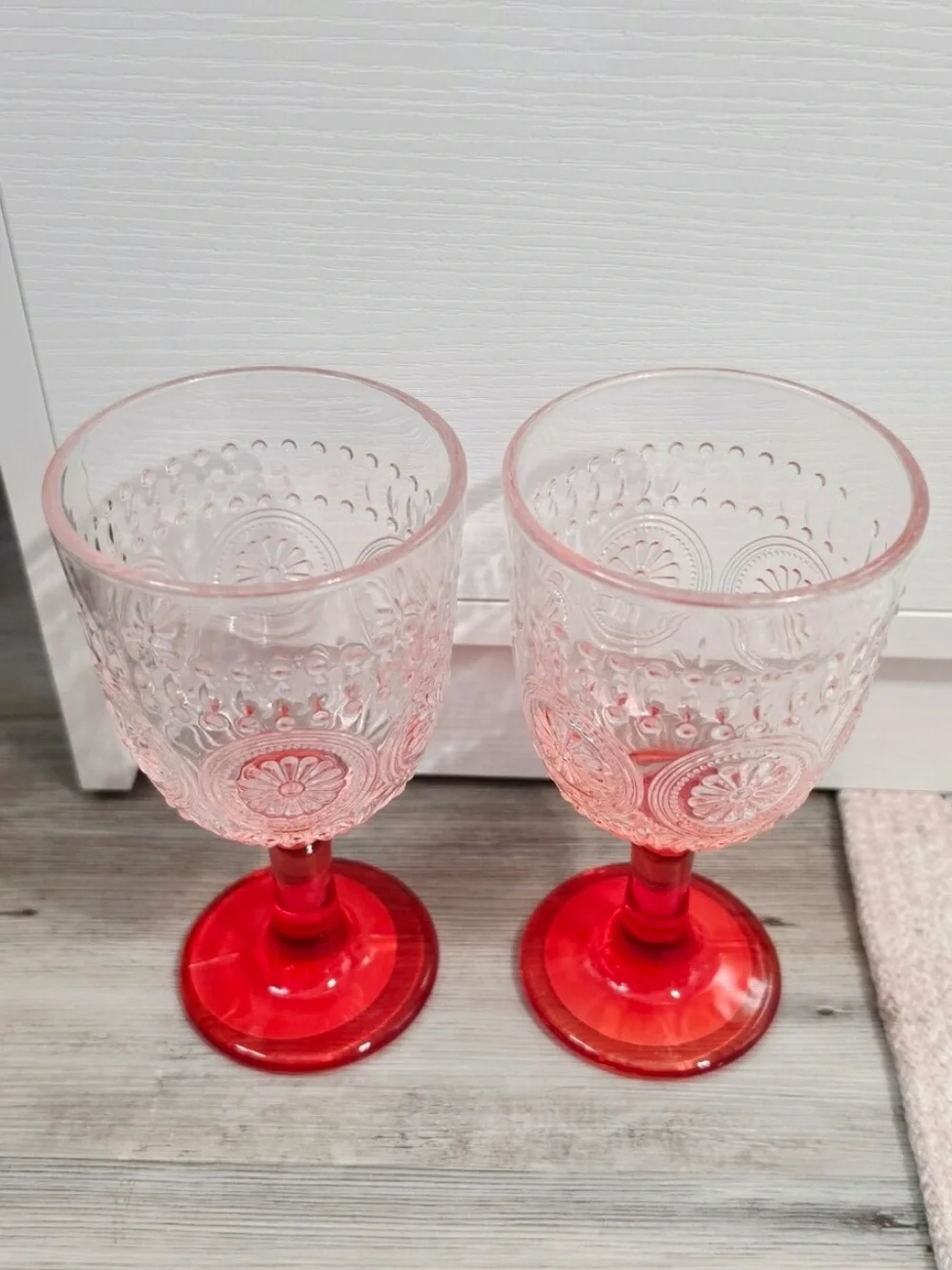 Target Red Stemmed Pressed Glass Wine Goblet - Set of 2 New 4th of July